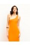  Robe longue asymétrique orange épicée de Future | Robes pour femmes