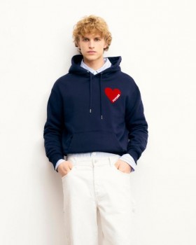  Sweat à capuche bleu marine From Future Heart | Sweat à capuche homme