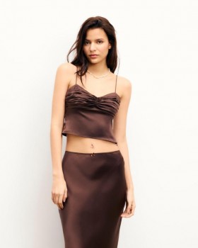  Débardeur à bretelles Future Nao couleur chocolat | Chemises, t-shirts et hauts pour femmes