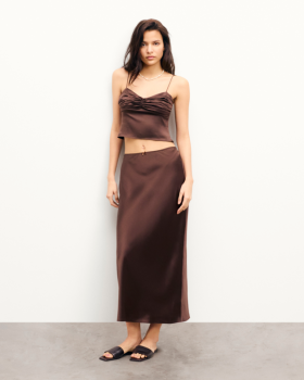  Jupe longue Future Naomi couleur chocolat | Jupes pour femmes