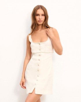  Robe Salomé blanche à bretelles courtes de Future | Robes pour femmes