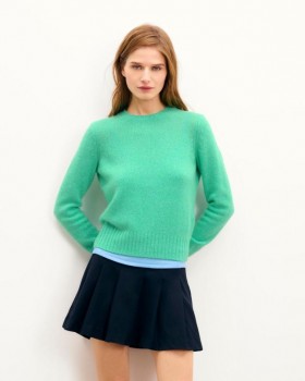  Pull court à col rond vert et bleu de Future | Tricots d'été pour femmes