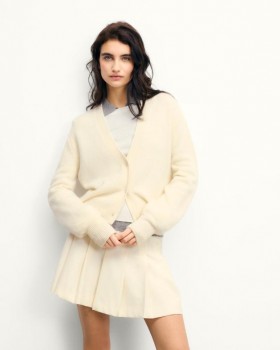  Gilet en cachemire blanc From Future Sweater | Pulls col V en cachemire pour femme