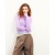  Pull col rond en cachemire pour femme, coloris Lilas fantaisie, orné d'un cœur ajouré.