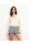  Von Future Brushed V-Neck Sweater Tropical Raspbe | Damen-Kaschmirpullover mit V-Ausschnitt