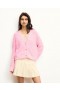  Cardigan aus kontrastierendem Fantasy-Garn von Future Short in Rosa | Damen-Cardigans