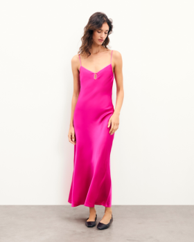  Von Future Giulia, langes Trägerkleid Tropical Raspbe | Damenkleider