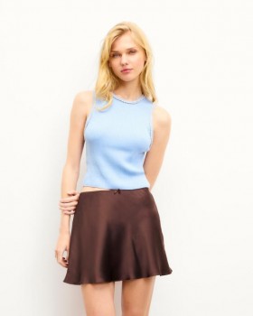  Von Future Strass-Tanktop, Babyblau | Sommerstrick für Damen