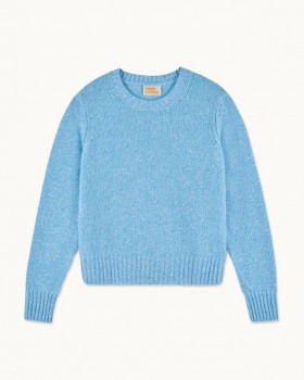  Von Future Kurzer Rundhalspullover Aquablau Mln | Damen Sommer Strickwaren